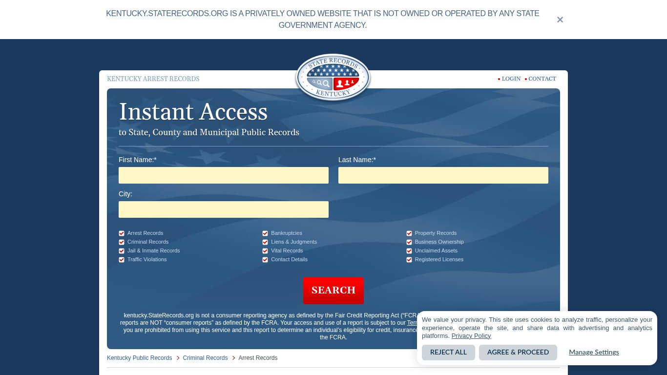 Kentucky Arrest Records | StateRecords.org