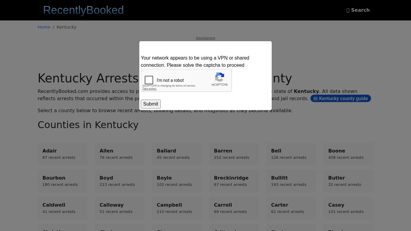 Recent bookings, Arrests, Mugshots in Kentucky - Recently Booked